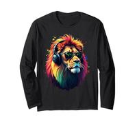 Lions Animal Sauvage Amoureux des Animaux Lion Artwork Funny Manche Longue