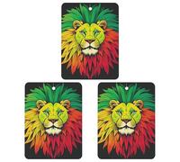 Lion's Head Majestic Lot de 3 désodorisants carrés à suspendre pour voiture, maison, bureau, style gris