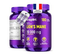 Lion's Mane - 10 000 mg - Gélules de crinière de lion - Extrait de champignon Hericium Erinaceus 10:1 - Naturel et sans OGM (180 capsules)