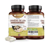 LIONS MANE HERICIUM ERINACEUS - Concentration et Mémoire 10X 10:1 Extrait - Complement Alimentaire Cerveau Clair - 120 Capsules Végétaliennes - 5000mg par Portion