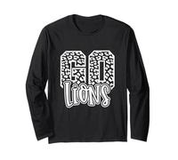 Lions Mascotte GO Team Spirit Game Day School Cute Trendy Manche Longue
