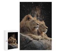 Lions Under The Stars Puzzle 1000 Pièces Educa Jouet en Bois Cadeau Unique Décoration Intérieure Jeu Éducatif Challenge Toy Adultes Et Enfants À Partir De 14 Ans 1000 PCS