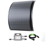 LIONSHEE Kit Solaire pour Balcon 480 W (2 panneaux flexibles 240 W + micro-onduleur 800 W) IP67 MPPT 99,5% WiFi APP