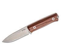 Lionsteel Couteau à lame fixe en acier Sleipner, finition stone washed, manche en bois de SANTOS, ét