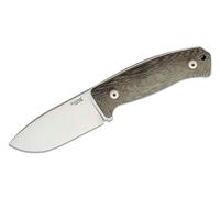 Lionsteel Couteau à lame fixe M390 lame satinée, manche en CANVAS vert, étui en cuir M2M CVG
