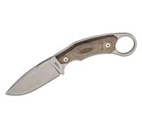 Lionsteel Couteau à lame fixe M390 Stone washed, Manche en CANVAS VERT SOLIDE, étui en cuir H2 CVG