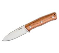 Lionsteel Couteau à Lame Fixe SLEIPNER satin Manche en bois de Santos, étui en cuir B35 ST