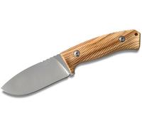 Lionsteel Couteau de chasse fixe avec lame en NIOLOX Manche en bois d'olivier, étui en cuir M3 UL