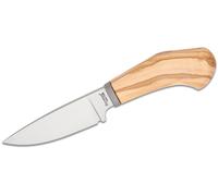 Lionsteel Couteau fixe lame m390 manche en bois d'OLIVIER, garde en Ti, étui en cuir WL1 UL