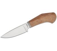 Lionsteel Couteau fixe lame m390, manche en toile CANVAS NATURELLE, garde en Ti, étui en cuir WL1 CV