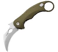 LionSteel L.E.One Couteau pliant moyen LAME M390 STONE WASHED, manche en aluminium VERT