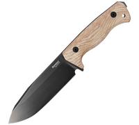 Lionsteel lame fixe, lame CPM 3V OLD BLACK, manche en CANVAS NATUREL avec étui Kydex T6B 3V CVN