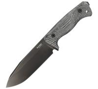 Lionsteel Lame fixe, lame CPM 3V OLD BLACK, manche en CANVAS NOIR avec étui Kydex T6B 3V CVB
