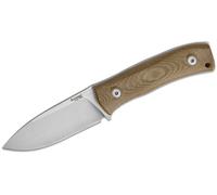 Lionsteel Lame Fixe M390 satinée Manche en CANVAS Vert, étui en cuir M4 CVG