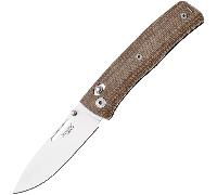 LionSteel NINI Couteau pliant M390 lame satinée, manche complet en toile NATURELLE NN1 CV
