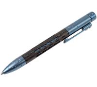 Lionsteel Stylo Twist Titane BLEU MAT avec Fibre de Carbone. Recharge Fisher Space NY FC BLM