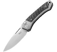 LionSteel Twain CPM MagnaCut Satiné, Titane Gris / Manches en Fibre de Carbone TW GY CF