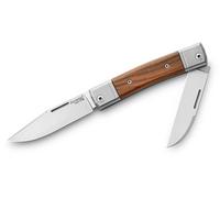 Lionsteel TWO lames M390 Clip+Wharncliffe, Manche en bois de Santos, Renforts et liners en titane BM