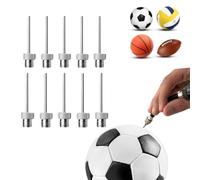 Lionstrike Stainless Steel Ball Pump Needle, Football Pump Needle, Ball Inflator Needle with Side Holes for Inflating Various Sports Balls (10-Pack)