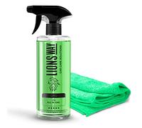 LIONSWAY: Nettoyant Auto Professionnel Tout-en-Un Multi-Usages - Intérieur & Extérieur, Tableau de Bord, Plastiques, Caoutchouc, Jantes, Nouvelle Formule Mousse Parfumée, 500 ml + Chiffon
