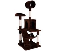 lionto Arbre à Chat Arbre à Grimper griffoir pour Chat Hauteur 133 cm, Marron