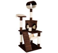 lionto Arbre à Chat Arbre à Grimper griffoir pour Chat Hauteur 133 cm, Beige/Marron