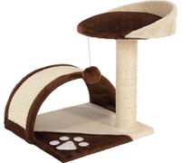 lionto Arbre à Chat Arbre à Grimper griffoir pour Chat Hauteur 43 cm, Marron/Beige