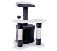 lionto Arbre à Chat Arbre à Grimper griffoir pour Chat Hauteur 65 cm, Gris/Blanc
