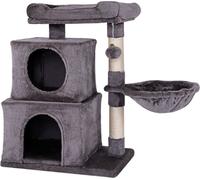 lionto Arbre à Chat Arbre à Grimper griffoir pour Chat Hauteur 70 cm, Gris Foncé