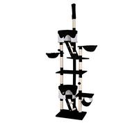 lionto XXL Arbre à Chat Arbre à Grimper griffoir pour Chat réglable en Hauteur 230-250 cm, Noir/Blanc
