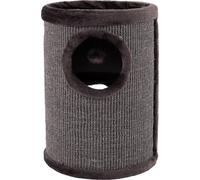 lionto Tonneau griffoir en sisal avec Balle de Jeu et Bord en Peluche, Hauteur 50 cm, Arbre à Chat Stable pour Petits et Grands Chats, Entretien des Griffes et l'occupation, Ø 36 cm, Gris
