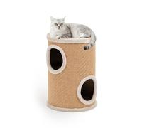 lionto Bac à litière avec jute, hauteur 50 cm, beige