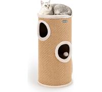 lionto Bac à litière avec jute, hauteur 70 cm, beige