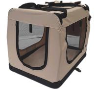 lionto Caisse de transport pour chiens en textile, 82x58x58 cm, beige