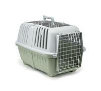 lionto Boîte de Transport en Plastique pour Chien avec Grille métallique 58,5 x 35,5 x 40 cm - avec système de Verrouillage Pratique et poignée de Transport - Convient également pour Les Chats et Les
