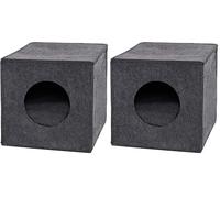 lionto Caverne pour Chats en Feutre Robuste adaptée aux systèmes de rayonnage, 33x37x33 cm, lit pour Chats Pliable en Forme de Cube, Niche avec Coussin Confortable, Gris foncé (Lot de 2)
