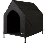 lionto Chaise longue pour chiens couverte, 130x85x113 cm, noir