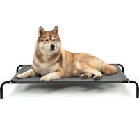 lionto Chaise longue pour chiens Outdoor surélevée, 117x85 cm, gris