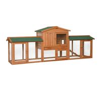 lionto Clapier XXL petit enclos pour animaux villa lapin premium 212x52x85 cm