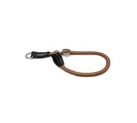 lionto Collier pour Chien avec arrêt de Traction, 35 cm x 0,8 cm, Marron | Nylon résistant, boucle robuste, réglage continu et anneau en D pour fixer la laisse pendant les promenades