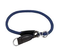 lionto Collier pour Chien en Nylon résistant pour l'entraînement, 30 cm de Long 0,8 cm d'épaisseur, Collier à Stop pour Chien, Simili Cuir avec Anneau métallique et réglage par Curseur continu, Bleu