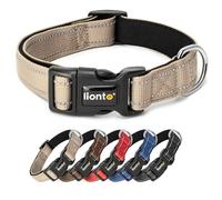 lionto Collier pour Chien en Nylon résistant, Taille XS, Collier Doux et rembourré, réfléchissant à 360°, avec Fermeture à Clip, Anneau métallique et réglage continu, Beige