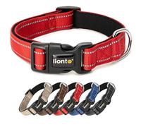 lionto Collier pour Chien en Nylon résistant, Taille XS, Collier Doux et rembourré, réfléchissant à 360°, avec Fermeture à Clip, Anneau métallique et réglage continu, Rouge