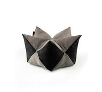 lionto Coussin en Forme de Couronne Coussin étoile Lit pour Chien Lit pour Chat Coussin pour Animaux de Compagnie, 85x45 cm Gris/Noir