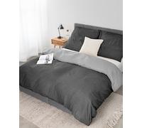 lionto dibea Parure de lit réversible 100% Coton renforcé 155 x 220 cm, taie d'oreiller 80 x 80 cm, 2 pièces pour Toutes Les Saisons, Facile d'entretien et indéformable, avec Certificat Oeko-TEX,