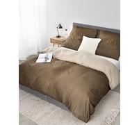 lionto dibea Parure de lit réversible 100% Coton renforcé 155 x 220 cm, taie d'oreiller 80 x 80 cm, 2 pièces pour Toutes Les Saisons, Facile d'entretien et indéformable, avec Certificat Oeko-TEX,