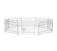 lionto Enclos extérieur pour Lapins en métal Robuste, 59x38 cm, enclos Extensible pour Petits Animaux + piquets de Sol, Porte avec verrou & Filet de Protection, résistant aux intempéries, 8 éléments