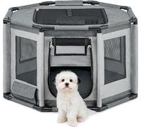 lionto Enclos pour chiots en tissu Oxford, 72x72x43 cm, gris