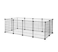 lionto Enclos pour Lapins en métal Robuste, 144x74x46 cm, enclos Extensible pour Petits Animaux, système d’Assemblage Simple, Nettoyage Facile, adapté à l’intérieur et à l’extérieur