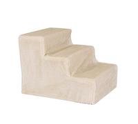 lionto Escalier pour Animaux Escalier pour Chat Escalier pour Chien avec revêtement en Peluche 46x36x34 cm, Beige